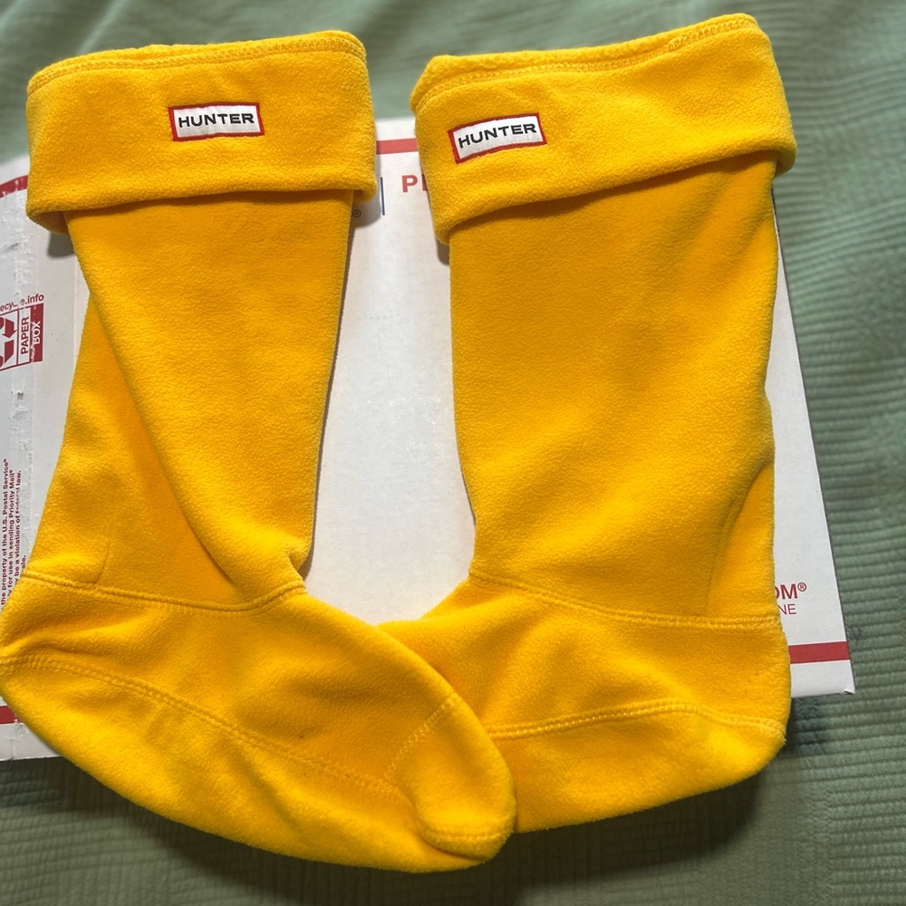 Hunter Women's Original Tall Fleece Welly Gold Socks Size M Shoe Size 5-7